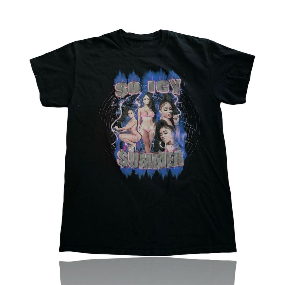 Saweetie So Icy Summer Unisex Graphic T-Shirt Black Size M